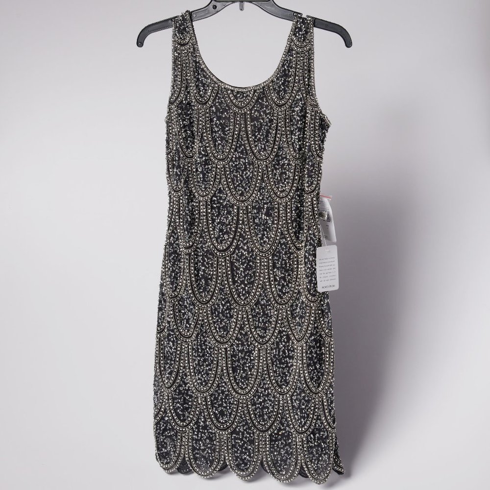 Tags on New Pisarro Nights Beaded Cocktail Minidress Size 4 and Size 6 Available